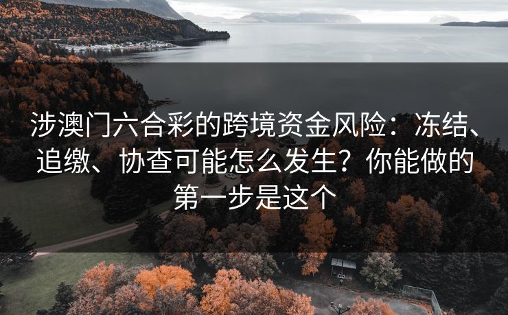 涉澳门六合彩的跨境资金风险：冻结、追缴、协查可能怎么发生？你能做的第一步是这个
