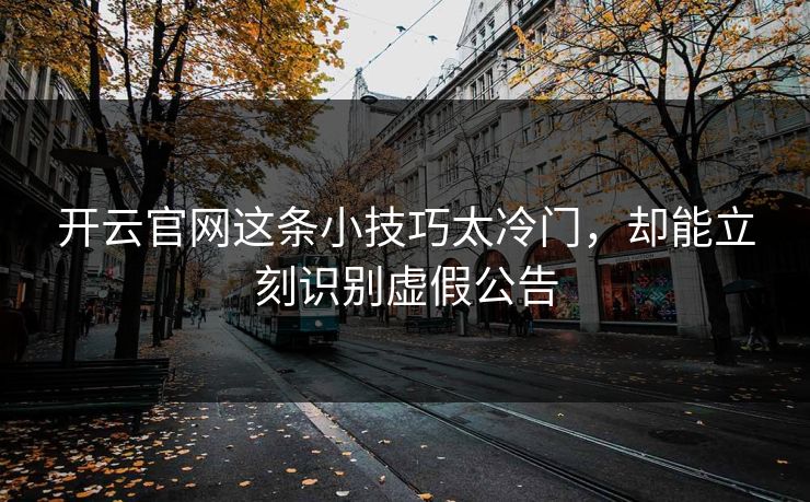 开云官网这条小技巧太冷门，却能立刻识别虚假公告