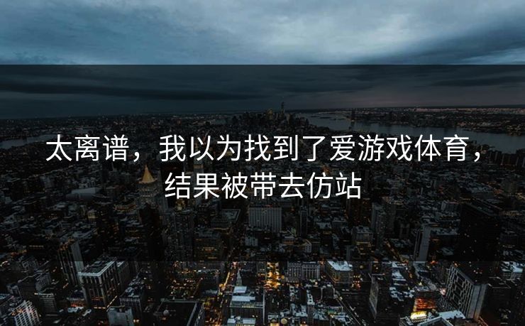 太离谱，我以为找到了爱游戏体育，结果被带去仿站