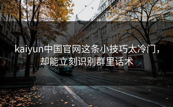 kaiyun中国官网这条小技巧太冷门，却能立刻识别群里话术