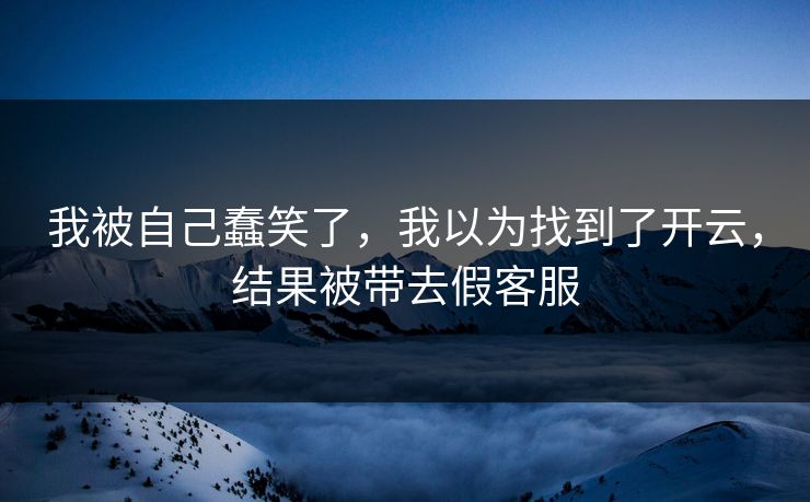 我被自己蠢笑了，我以为找到了开云，结果被带去假客服