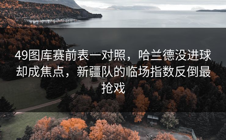 49图库赛前表一对照，哈兰德没进球却成焦点，新疆队的临场指数反倒最抢戏