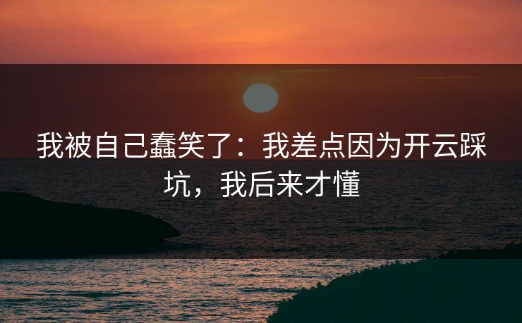 我被自己蠢笑了：我差点因为开云踩坑，我后来才懂